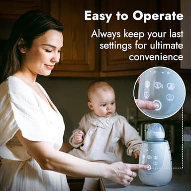 Papablic Fast Bottle Warmer with Feeding, Tracker Baby Bottle Warmer for Breastmilk or Formula, Ready Milk in 2 Mins Accurate Temperature, Control and Automatic Shut-Off - Image 8