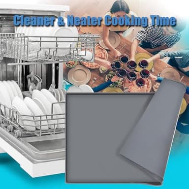 Dishwasher Drain Pan Mat, Portable Dishwasher Silicone Mat with Raised Edge, Small Dishwashers Drip Pan Dishwashers Tray for Leaks, Non-Slip Waterproof Protector Pad, 23.6''x23.6'' - Image 6