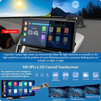 2025 Carpuride W903 Wireless Carplay & Android Auto with Dash Cam - 9.3" HD IPS Touch Car Play Screen for Car, 4K Front & 1080P Rear Camera, Loop Recording, Bluetooth Audio, Mirror Link, GPS, Siri - Image 5