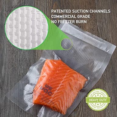 Wevac 8''x100' & 11''x100' 2 Rolls Food Vacuum Seal Roll Keeper with Cutter, Ideal Vacuum Sealer Bags for Food Saver, BPA Free, Commercial Grade, Great for Storage, Meal prep and Sous Vide - Image 2