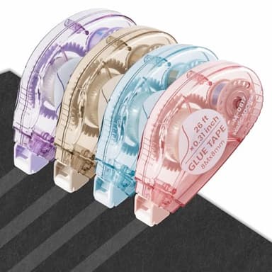 Glue Tape for Scrapbooking, Scrapbook Tape 4 Pcs, Double Sided Tape Roller for Crafts, 26 Ft x 0.31 In Tape Runner, Junk Journal Supplies, Scrapbook Supplies & Craft, Photo, Tape for Gift Wrapping. - Image 1
