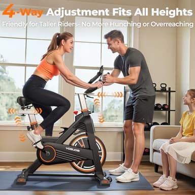 YOSUDA PRO Magnetic Exercise Bike 350 lbs Weight Capacity - Indoor Cycling Bike Stationary with Comfortable Seat Cushion, Silent Belt Drive 010C - Image 5