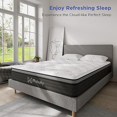 Mubulily Queen Mattress,10 Inch Hybrid Mattress in a Box with Gel Memory Foam Mattress,Individually Wrapped Pocket Coils Innerspring Mattress,Pressure Relief,Back Pain Relief,CertiPUR-US. - Image 7