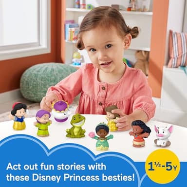 Fisher-Price Little People Toddler Toys Disney Princess Story Duos 8-Piece Figure Set for Pretend Play Kids Ages 18+ Months - Image 2