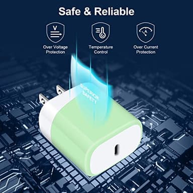 20W USB C Fast Charger for iPhone 17 Air 16e 16 Pro Max 15 14 13 12 11 XR XS X,Google Pixel 10 Pro Fold XL,Samsung Galaxy A17 A16 5G A56 A36 S25,Fast Charging Block TypeC Charger Head Box Travel Cube - Image 7