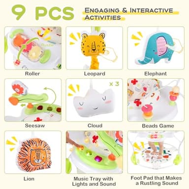 BABY JOY Baby Jumpers and Bouncers, Infant Activity Center with Music Lights Sounds, 360° Rotating Seat and 3 Adjustable Heights, Baby Play and Learning Center for 6-12 Months - Image 3