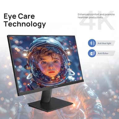 KOORUI 27 Inch 4K Monitor Computer UHD(3840 * 2160) IPS Display, 99% sRGB, 95% DCI-P3, 1.07 Billion Colors, Freesync & G-sync, Displayport & 2X HDMI, VESA 100 * 100mm, Tilt -5 to 20°, Audio Out (N07) - Image 4