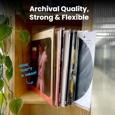 EVEO 100 Vinyl Record Sleeves Outer – Crystal Clear Outer Vinyl Sleeves LP Album Covers 12.75"x12.75" | Perfect Fit Protective 3 Mil Protection for Single & Double LPs - Archival Quality - Image 5