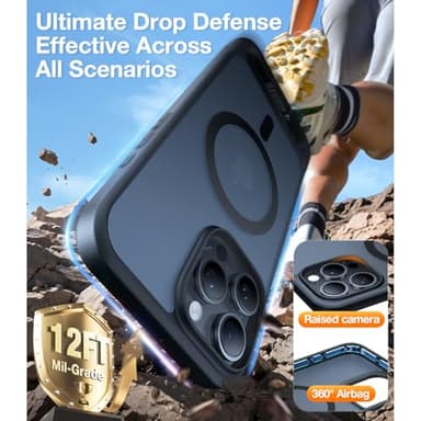 TORRAS for iPhone 16 Pro Max Case Translucent Black | Strong Magnetic & Seamless Stand, Fit for MagSafe, Military-Grade Drop Protection, Sturdy Adjustable Built-in Kickstand, Slim Matte Finish - Image 5