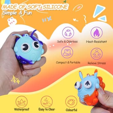 48 Pack Pop Fidget Toys Bulk 3D Stress Ball Toy, Party Favors for Birthday, Sensory Toys Bulk Squeeze Toys, Stress Relief, Easter Basket Stuffers, Classroom Prizes Stocking Stuffers for Adults Toddler - Image 2