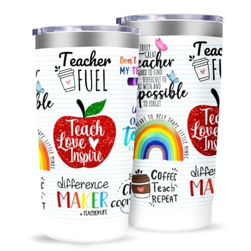 MFGNEH Teacher Gifts,Teacher Appreciation Gifts,Teachers Christmas Birthday Gift from Students,Back to School Gift for Women,20oz Stainless Steel Tumbler Cup - Image 1