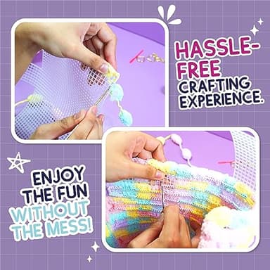 PURPLE LADYBUG Make Your Own Pompom Purse Craft Kit - Girls Arts and Crafts Ages 8-12, Gifts for Girls 6-12 Years Old, Complete Handbag Making Set for DIY Project Activity - Image 5
