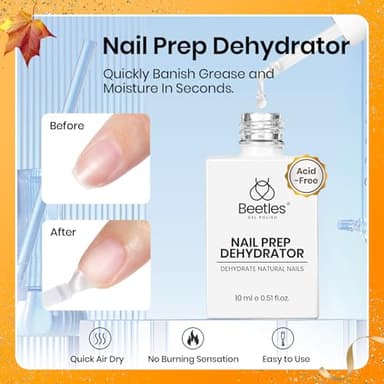Beetles 15ml Nail Dehydrator and Primer - Acid Free & Hema-Free Natural Prep Dehydrate and Bond Primer for Acrylic Fast Dry Nail Supplies Professional Salons Halloween Set - Image 3