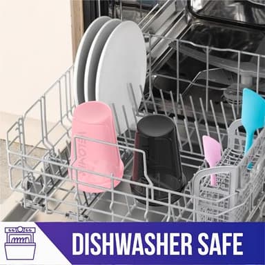 VELOMIX-2 Pack- 20 oz Protein Shaker Bottles for Protein Mixes - 2x Wire Whisk | Leak Proof Shaker Cups for Protein Shakes and Pre Workout | Protein Shaker Bottle Pack | Protein Mixer Cup (Pink&Black) - Image 4