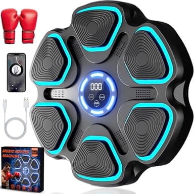 Music Boxing Machine with Bluetooth&LED Display, 9 Speeds & 11 Models, Interactive Wall-Mounted Music Punching Machine for Adults&Kids,Boxing Machine Suitable for Indoor Workouts,Home,Gym - Image 1