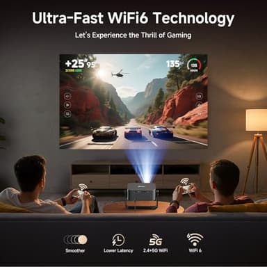 [1200 ANSI/Auto Focus & Keystone/Built-in APPs] 4K Outdoor Projector with Wifi and Bluetooth, Smart Portable Proyector with Built in Apps Netflix/YouTube/PrimeVideo & Dolby, Home Theater with HDR10+ - Image 8