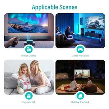 ksbaby Mini Projector WiFi Home Theater Portable Projector, Phones Can Be Connected to The Movie Projector Via WiFi or Via Data Cable, Compatible With Smartphone/ Tablet/ Laptop/ TV Stick/ USB Drive - Image 5