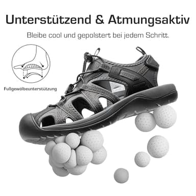 DREAM PAIRS Men's Sandals Hiking Water Sport Athletic Beach Outdoor Comfortable Casual Closed Toe Summer Sandal Shoes,Size 10.5,Black/Dark Grey,DMUMST2505 - Image 2