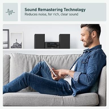 Panasonic Compact Stereo System with CD Player, Bluetooth, FM Radio and USB with Bass and Treble Control, 80W Stereo System for Home with Remote Control - SC-PM700PP-K (Black) - Image 5