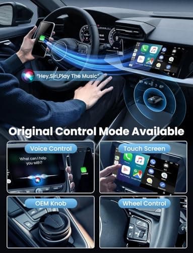 Mini Wireless Carplay and Android auto Adapter with Fastest Connection Car, No Latency Wireless Carplay Adapter, for Cars from 2016 & Phone with Android 10+ / iPhone 6 or Above USB-A/Type-C Black - Image 3