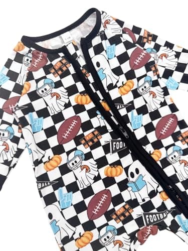 Bow Dream Halloween Baby Girl Clothing Bamboo Rayon Newborn outfit Infant boy Outfits Baby boy Romper Footies Jumpsuit Halloween Ghost Rugby - Image 4