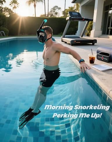 Viginsul Mask Fins Snorkeling Gear for Adults, Full Face Snorkel Mask & Adjustable Swim Fins Snorkel Set, Panoramic View Snorkel Mask Dry Top Anti-Fog Anti-Leak - Image 9