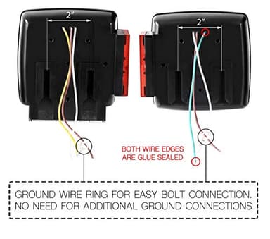 MAXXHAUL 50343 12V LED Submersible Left and Right Trailer Lights for Trailers Less than 80" Wide - Image 3