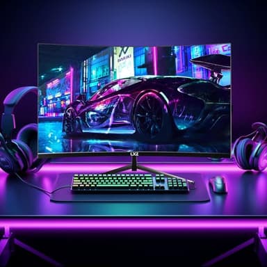 LXZ Curved 32 Inch Gaming Monitor 1500R, 2K QHD 180hz Frameless Display 99% sRGB, 178°Wide Viewing Angle, Display Port HDMI - Black - Image 7