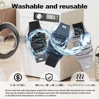 Washable Dog Diapers Male Reusable, Premium Belly Bands for Male Dogs Small, Pack of 3, High Absorbing Small Male Dog Pee Wraps for Doggie in Incontinence or Excitable Urination and Training(S) - Image 6