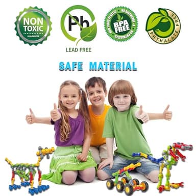 Huaker Stem Building Toys for 3 4 5 6 7 8 Year Old Boys Girls Kids,125 Pieces Building Blocks Educational Learning Toys with Large Storage Box,Ideal Christmas Birthday Gifts - Image 5