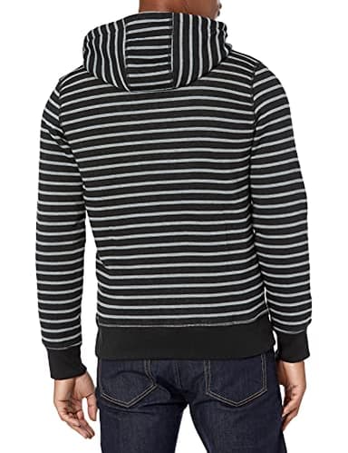 Amazon Essentials Men's Full-Zip Fleece Hoodie (Available in Big & Tall), Black Grey Stripe, Medium - Image 3