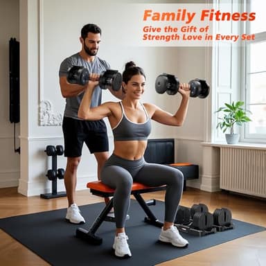 Rendpas Adjustable Dumbbells Set of 2, Select Weight Dumbbell Set, 5 in 1 Free Dumbbell Set with Anti-Slip Texture Handle, Weight Set For Home Gym Suit both Men and Women - Image 6