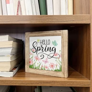 Spring Decor, Wooden Box Signs for Home Decor, Hello Spring Sign, Welcome Sign, Rustic Front Door Decor, Wall Decor Art, Spring Welcome Sign, Wood Door Hanger, Farmhouse Home Hanging Decor - Image 5