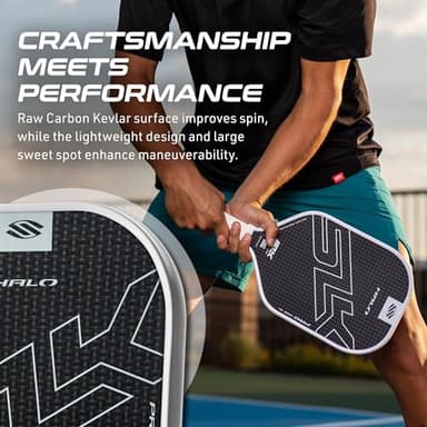 Selkirk Sport SLK Halo Pro Pickleball Paddle | Raw Carbon Fiber Pickleball Paddle with a Rev-Core Power Polymer Core | Designed for Ultimate Spin & Power | Black - Image 6