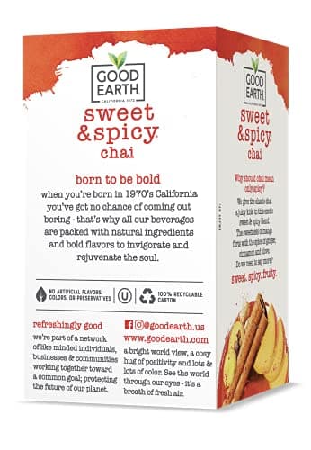 Good Earth Sweet & Spicy, Chai Black Tea, 18 Tea Bags (Pack of 6) - Image 3
