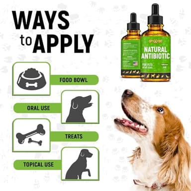 Dog Antibiotics for Infection, Coughs, UTIs, Allergies, Itching | Natural Antibiotics for Cats to Support Skin, Coat, & Digestion | for All Breeds & Ages | 2 oz - Image 5