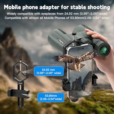 14x45 Binoculars for Adults High Powered,HD Binoculars for Bird Watching,Hunting,with Aluminum Alloy Phone Adapter,Tripod,Waterproof & Fog Proof,Large View for Travel,Hiking,Concert - Image 6