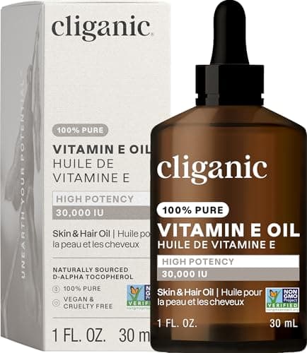 Cliganic Pure Vitamin E Oil for Skin, Scars, Hair & Face - 30,000 IU, Non-GMO Verified | Natural D-Alpha Tocopherol - Image 1