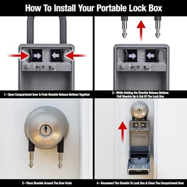 Master Lock High Capacity Key Lockbox, Combination Dial, Removable Shackle - Image 7