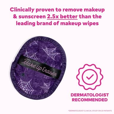 The Original MakeUp Eraser, 7-Day Set, Erase All Makeup With Just Water, Including Waterproof Mascara, Eyeliner, Foundation, Lipstick, Sunscreen, and More! Squad Ghouls, 7ct. - Image 2
