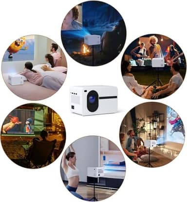 Wielio Projector with WiFi and Bluetooth Native 1080P Full HD Projector 18000 Lumens Outdoor 200" Projection Screen Video Movie Proyector Compatible with Smartphone, HDMI,USB,AV,Fire Stick, PS5, White - Image 7