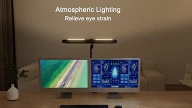 Micomlan Led Desk Lamp with Clamp, Architect Desk Lamp for Home Office with Atmosphere Lighting, 24W Ultra Bright Auto Dimming Computer Light Stepless Dimming and Tempering LED Table Light - Image 5