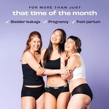 Bambody Absorbent Panties, Period Underwear for Women and Teens - All-Day Long - Overnight Protection- Postpartum, Leakproof - 3X-Large - 1 Pack: Black (High Waist) - Image 6
