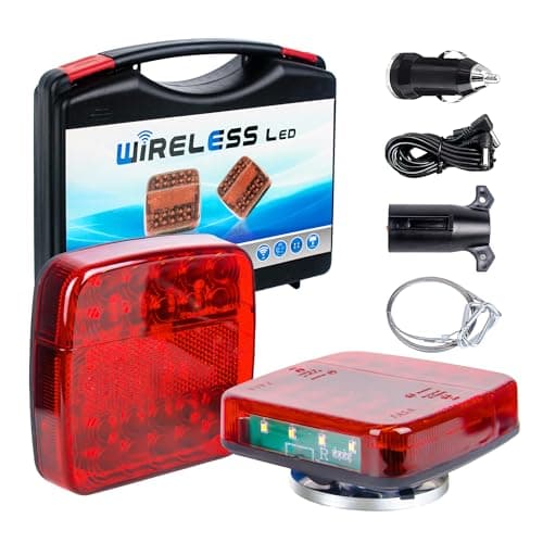 MEDAMOC Wireless Trailer Lights Magnetic, New Rechargeable Wireless Trailer Tow Lights LED Kit Waterproof for Truck Camper RV