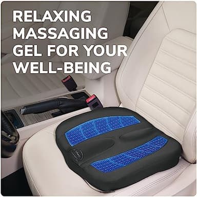 Dr. Scholl's Massaging Gel Posterior Seat Cushion for Car, Office, Home — Black - Image 2