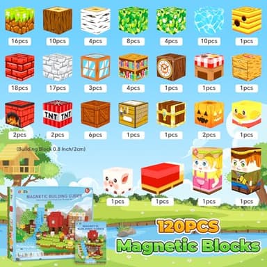 ORZbb Magnetic Blocks Kids Games Building Toys for 3 4 5 6 7 8 9 10 11 12 Year Old Boys Girls, Magnetic Tiles Cubes STEM Sensory Toys for Toddler Travel Party Christmas Birthday Gifts - Image 3