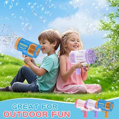 Bubble Gun, 69 Holes Bubble Machine Bubbles Kids Toys for Boys Girls Age 3 4 5 6 7 8 9 10 11 12 Year Old, Summer Outdoor Toy Birthday Wedding Party Halloween Favors - Image 2
