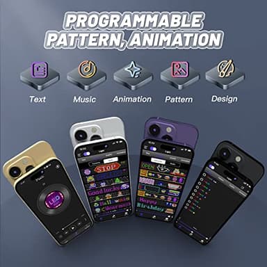 KJOY Programmable Huge Bright LED Signs, 27''x5'' USB 5V, Bluetooth App Control Custom Text Pattern Animation, Scrolling, Flexible LED Display for Car Store Party Bar Hotel - Image 2