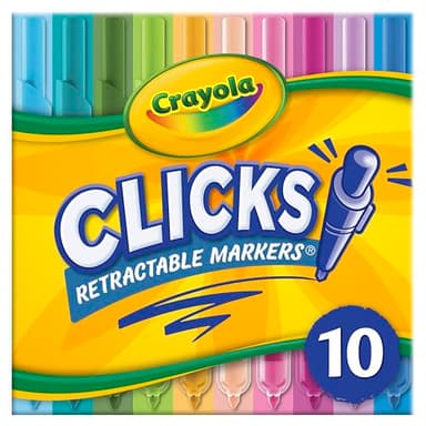Crayola Clicks Retractable Markers - Bold (10ct), No Dry Washable Markers for Kids, Click Markers for School, Must Have Coloring Supplies, Gifts - Image 4