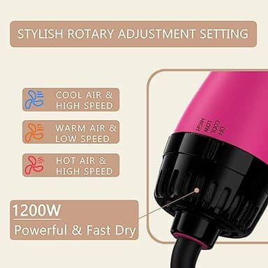Hair Dryer Brush Blow Dryer in One, Upgraded 4 in 1 Hair Dryer and Styler Volumizer with Negative Ion Anti-frizz Ceramic Titanium Barrel Hot Air Hair Straightener Brush - Image 6